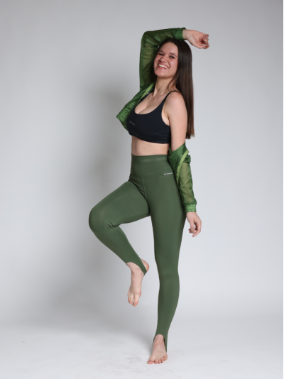 Calça leggin com pezinho Verde Militar