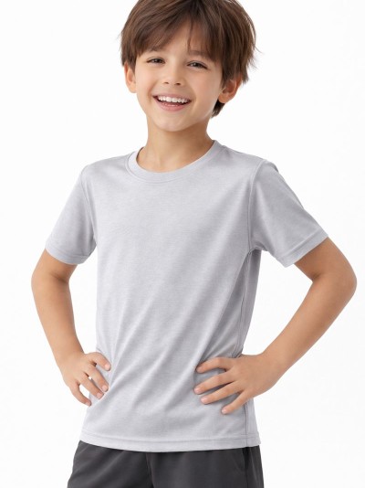 Camiseta Intantil Achievo Kids Unissex - Esportiva, Leve e Ideal para Atividades Físicas - Cinza