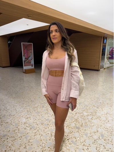 Top faixa Basic Atletich Tam Único Cor:Rosa Bebê