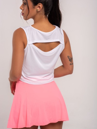 Cropped regata com abertura nas costas Branca