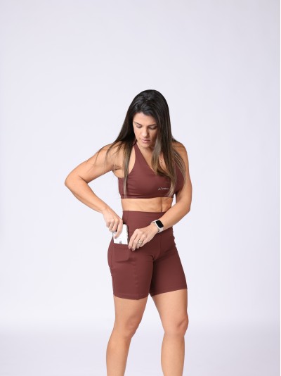 Bermuda com bolso nas lateriais Atletich Cor:Marrom Coffee