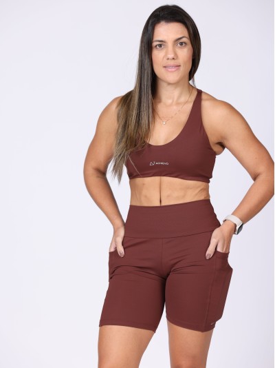 Bermuda com bolso nas lateriais Atletich Cor:Marrom Coffee