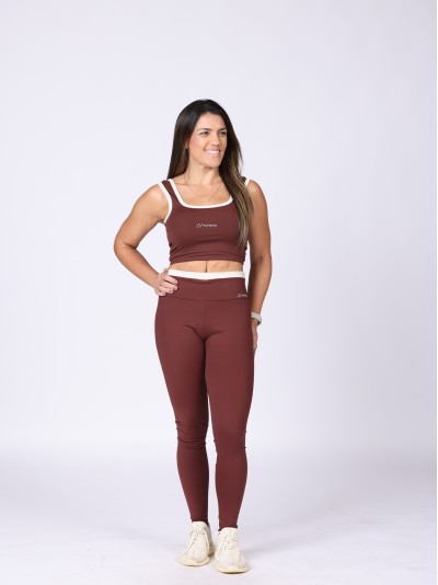 Calça legging Power Fit com detalhe no cós - TAM Único Cor:Marrom Coffee