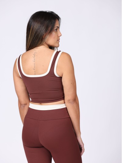 Top cropped regata PowerFit Cor:Marrom Coffee