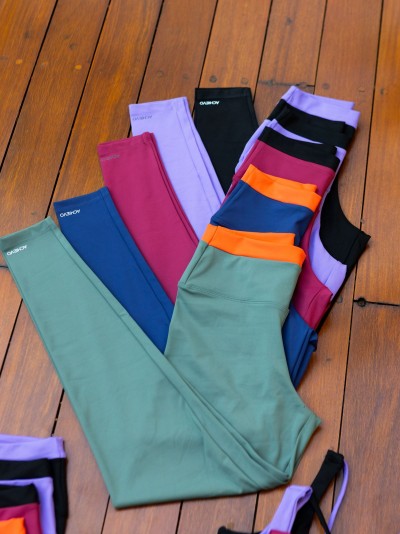 Leggin com detalhe no cós Marinho/Laranja