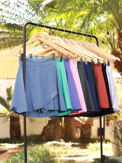 Short-Saia Com Bolso Lateral 