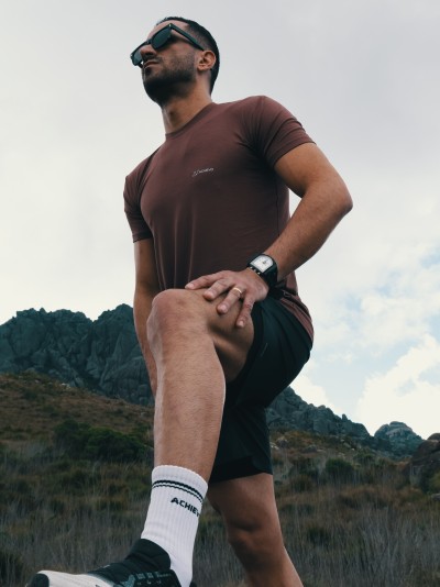 Camiseta masculina manga curta DryCore Marrom