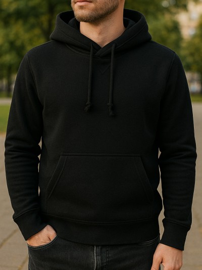 Blusa de moletom DuoTech: modelo canguru,  peluciado e com touca  unissex