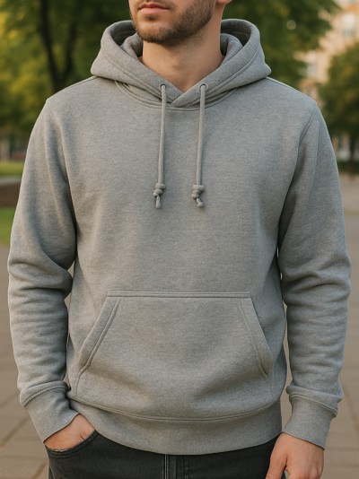Blusa de moletom DuoTech: modelo canguru,  peluciado e com touca  unissex